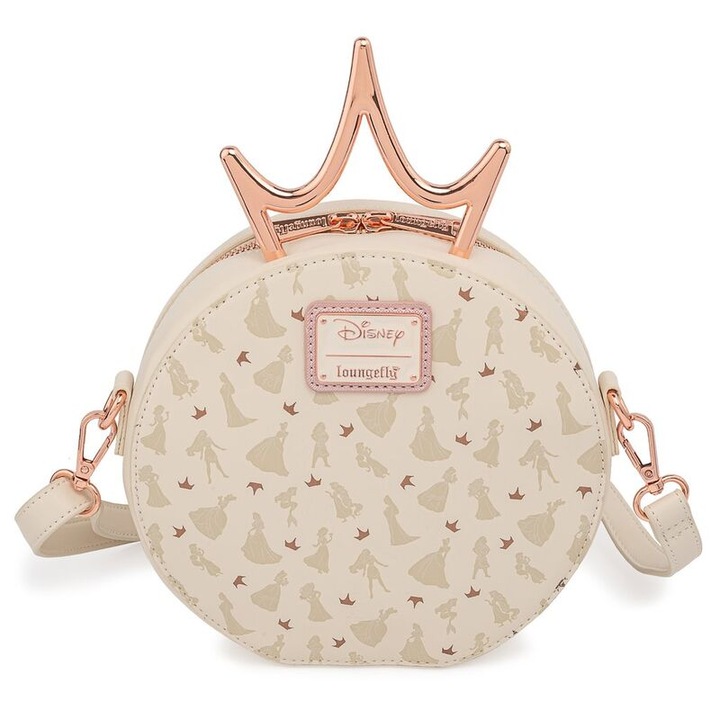 Чанта с метална корона Loungefly Disney Princess, бяла