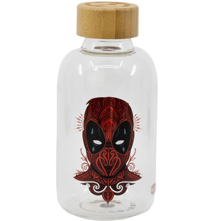 Бутилка с Deadpool, Щора, Стъклена, 620 мл