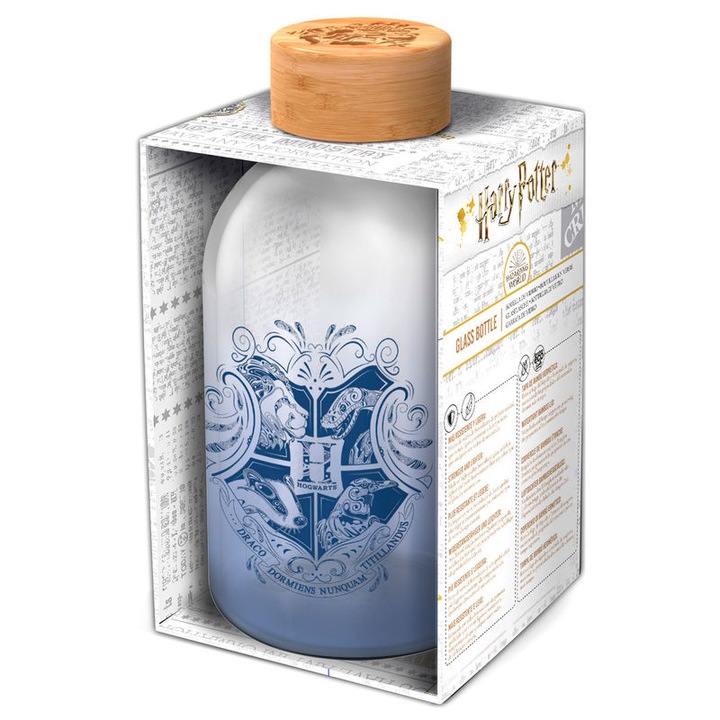 Бутилка за вода Хари Потър, Stor, 620 ml, бяло/синьо