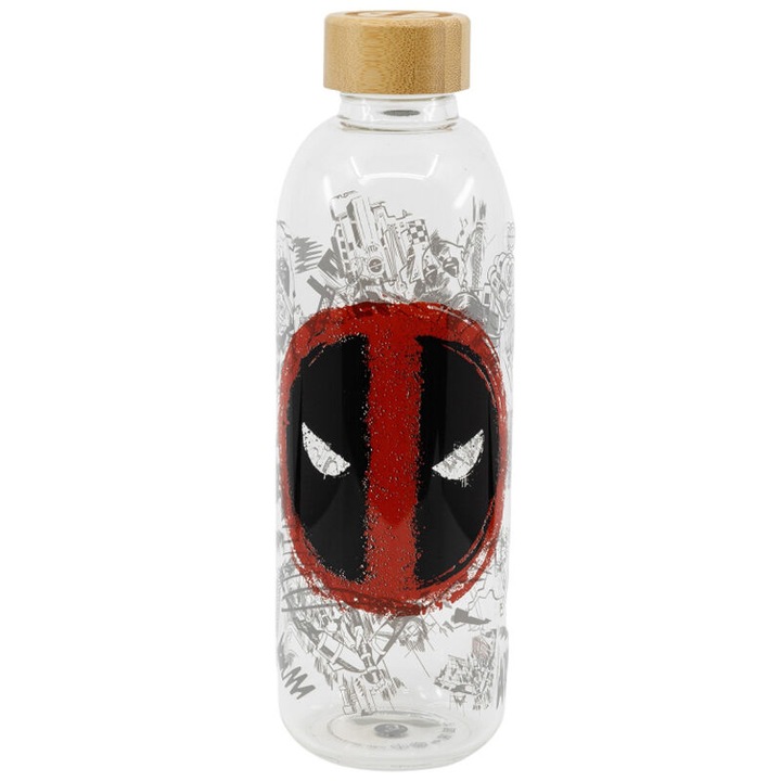 Бутилка Deadpool, щора, стъкло, 1030 мл