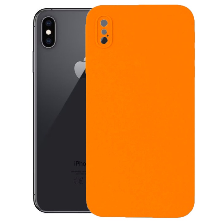Защитен капак, кадифена вътрешност, съвместим с Apple iPhone XS Max, FONIX BloomShield, силикон, повдигнати ръбове, тънък, неоново оранжев