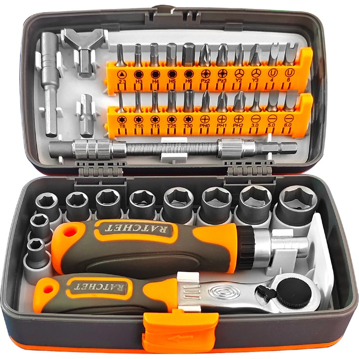 Precíziós csavarhúzó készlet, 38 db, Xiaomi számítógéphez/órához/telefonhoz, narancs