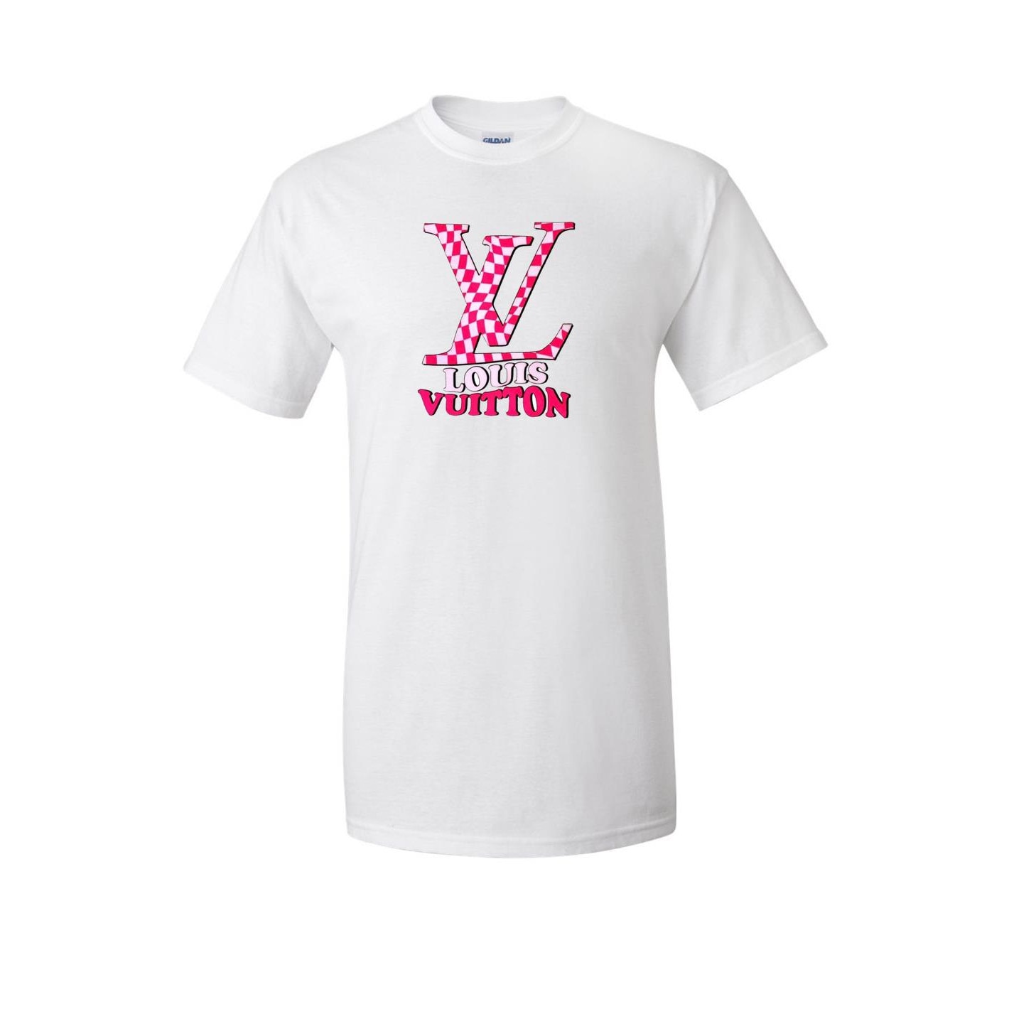 Póló, személyre szabott Louis Vuitton logóval, fehér, L-es méret
