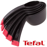 Set 5 linguri gradate pentru masurare, Tefal Ingenio, instrumente de masurat, lingurite de 60 ml, 80 ml, 120 ml, 180 ml si 240 ml, ustensile de masurat, plastic, cupe masurare, negru