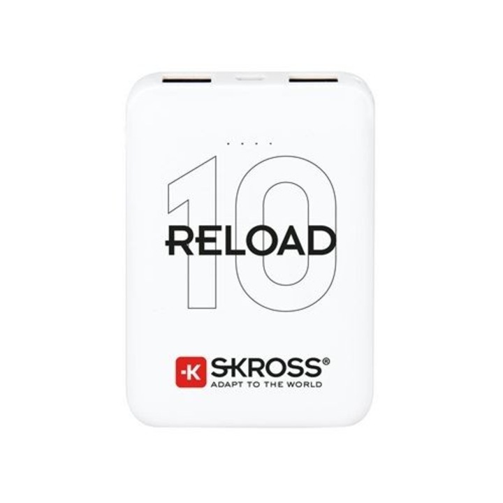 SKROSS Reload10 10Ah Power Bank USB/microUSB kábellel, két kimenettel (RELOAD10 / 1.400130)
