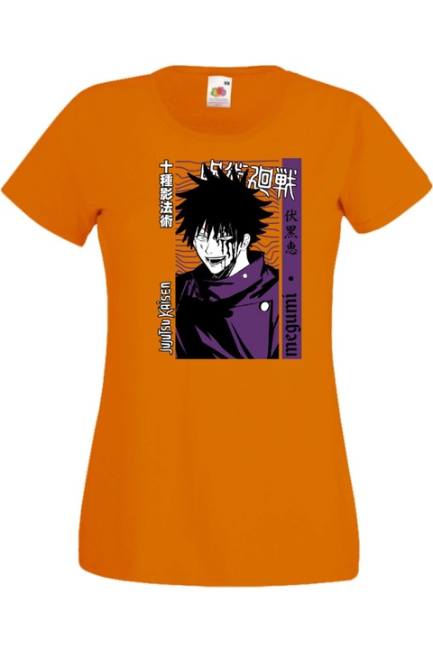Női póló Anime Manga Japan Comics Animation jujutsu kaisen itadori sakuna megumi fushuiguro satoru gojo Jujutsu Kaisen Megumi Fushiguro var-046, Narancssárga