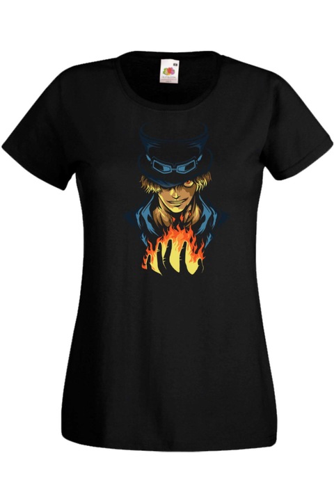 Noi Polo Tralala t shirt one piece straw hat pirates monkey d luffy roronoa zoro sabo One Piece Sabo var-028, Fekete