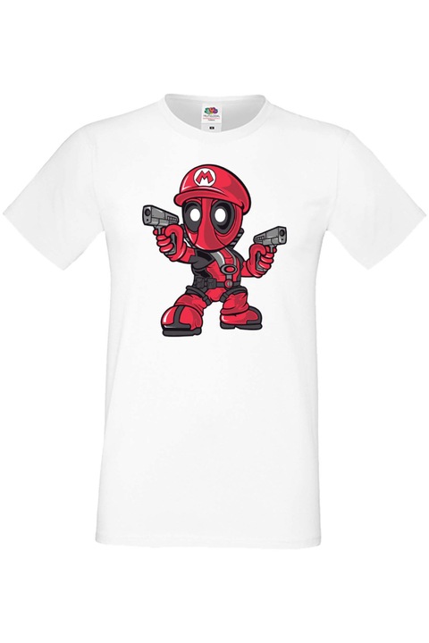 Férfi póló deadpool marvel comics Deadpool Super Mario, Fehér