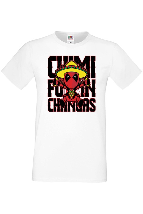 Férfi póló deadpool marvel comics Deadpool Fu-in Chimichanga, Fehér