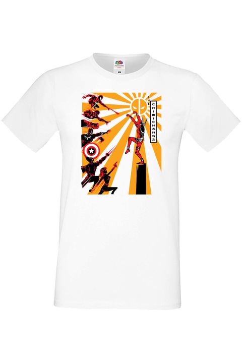 Férfi póló deadpool marvel comics Deadpool The Chimichanga, Fehér