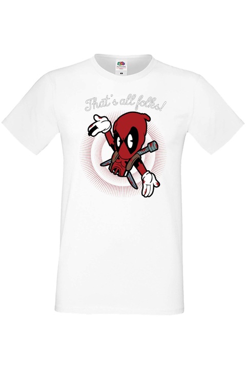 Férfi póló deadpool marvel comics Deadpool That is all folks, Fehér