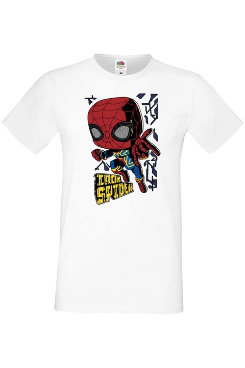 Férfi póló Avengers iron man captain america hulk spiderman black widow thor dr strange thanos marvel comics Iron Spider, Fehér