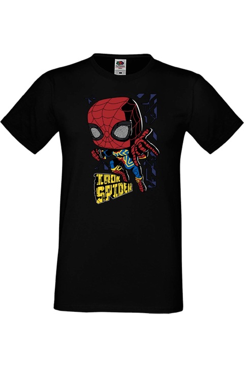 Férfi póló Avengers iron man captain america hulk spiderman black widow thor dr strange thanos marvel comics Iron Spider, Fekete