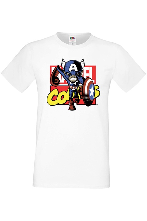 Férfi póló Avengers iron man captain america hulk spiderman black widow thor dr strange thanos marvel comics Marvel Comics Captain America, Fehér