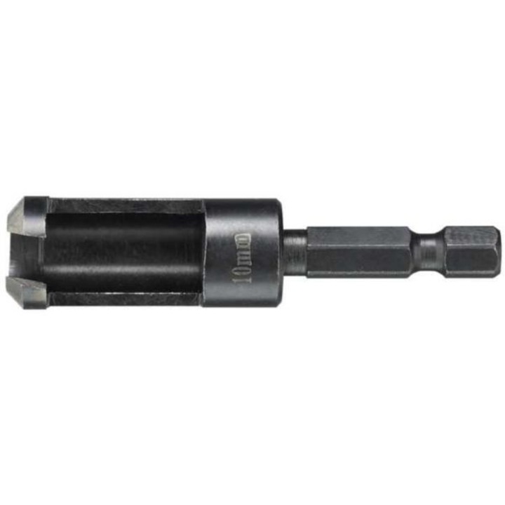 Burghiu cilindric pentru lemn, Luna, 1/4", 10 mm x 64 mm, Negru