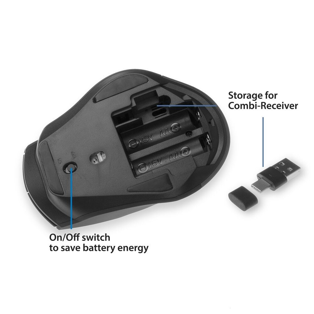 Mouse wireless, ACT, AC5145, Multi Connect, 2400 DPI, Negru - eMAG.ro