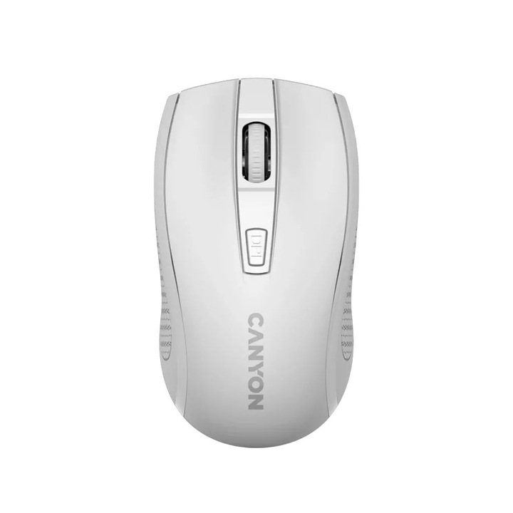 CANYON MW-7, 2.4Ghz wireless mouse, 6 buttons, DPI 800/1200/1600, with 1 AA battery, size 110*60*37mm,58g, white (CNE-CMSW07W)