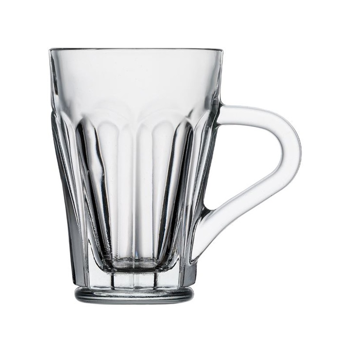 Чаша, Релефен дизайн, Стъкло, 7х9,5 см, 150 мл, Прозрачен