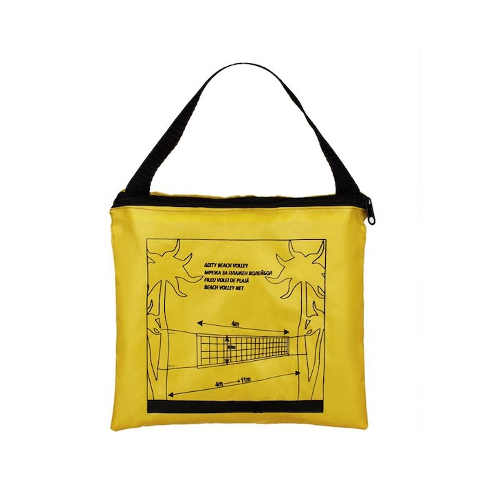 Fileu, Pentru volei, Carcasa, 4x0,4m, Galben