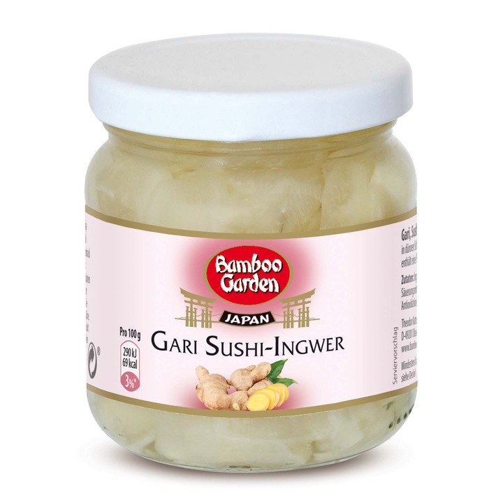 Ghimbir pentru sushi, 190 g, Bamboo Garden