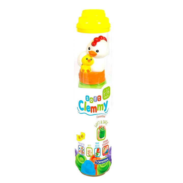 Комплект меки и ароматизирани кубчета Clemmy, туба с кубчета и животни, 5 части