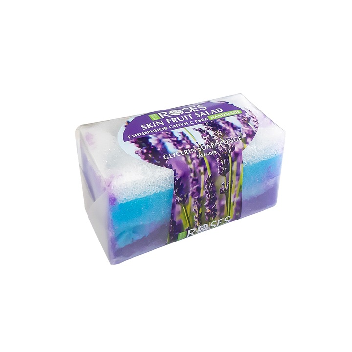 Глицеринов сапун с гъба Nature of Agiva, Skin Fruit Salad, Handmade, Лавандула, 55 г