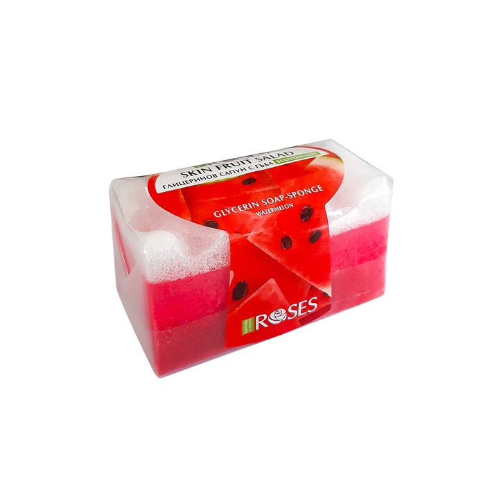 Глицеринов сапун с гъба Nature of Agiva, Skin Fruit Salad, Handmade, Диня, 55 г