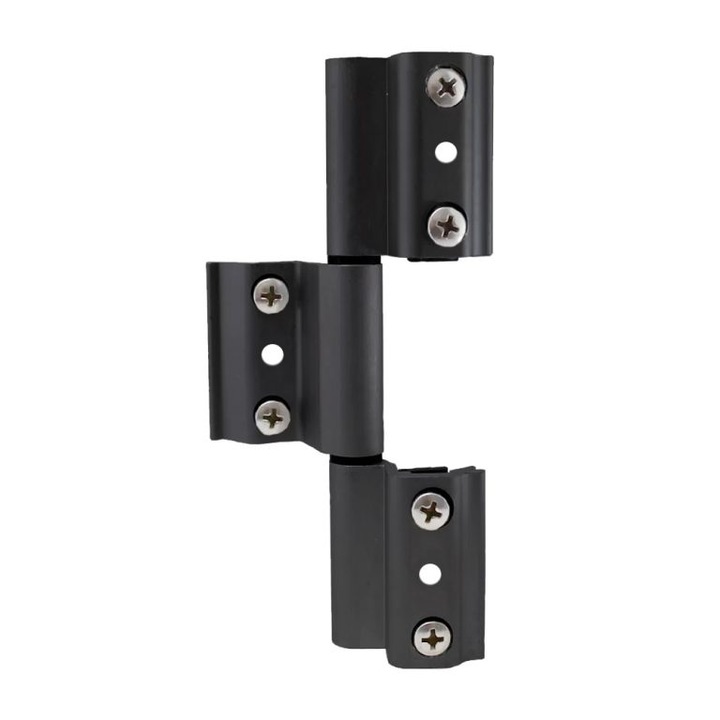 Balama tripla usa aluminiu, inaltime aripa 45mm, negru