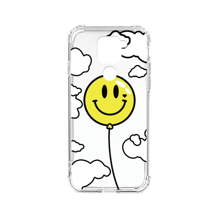 Husa BestCase® Anti Shock 1.5MM, Compatibila Cu Xiaomi Redmi Note 9 4G, Balloon Smiley, Rezistenta La Socuri, Protectie Camera, AS 957
