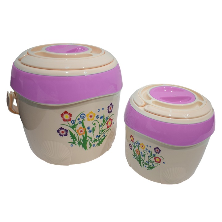 Кутия за храна Naimeed, С вътрешност от неръждаема стомана, Розов, 2 части, D4793