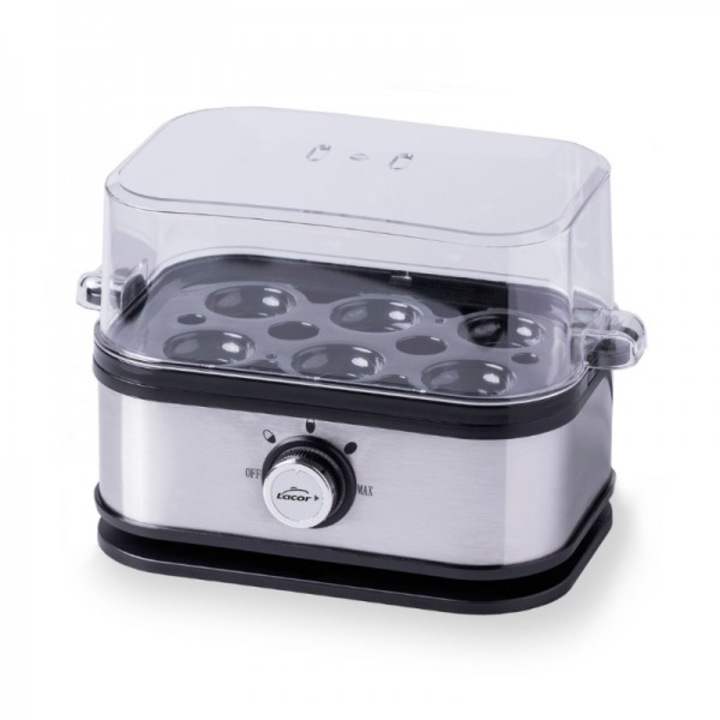 Fierbator electric pentru 6 oua cu 3 niveluri de fierbere si oprire automata, Lacor Ovum, 210 W