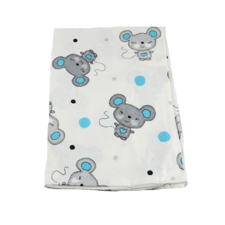 Újrafelhasználható textil pelenka 80 x 60 cm babáknak Mini Junior 8060-A, fehér 0 hónapos +