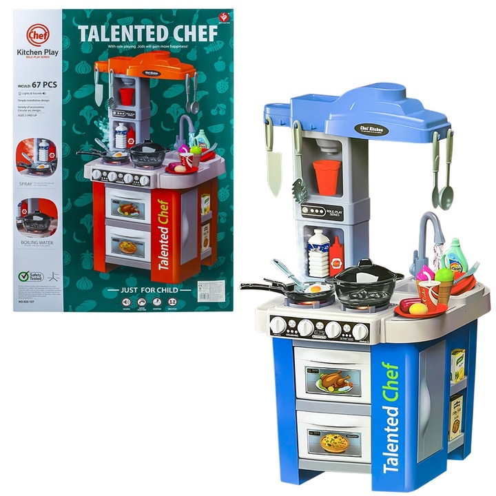 Play set bucatarie complet utilata, cu lumina si sunet, Talented Chef