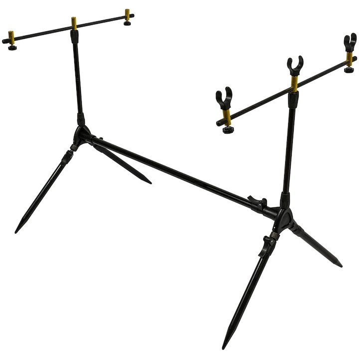 Стойка за въдици Rod Pod Kamasaki, Алуминий, 50x42x70 см, Черен