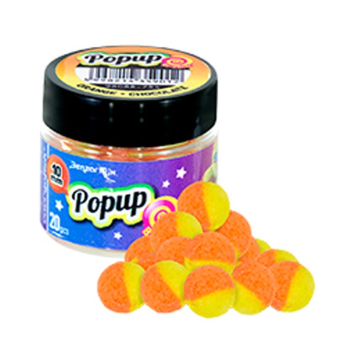 Стръв Pop-up Benzar Method Mix Bicolor Orange-chocolate, 10 мм, 20 броя/буркан