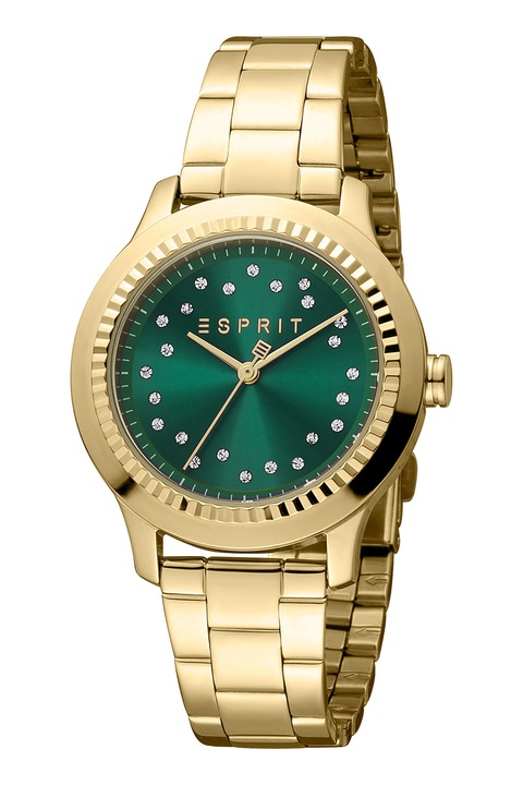 Esprit, Часовник от неръждаема стомана с кристали, Златист