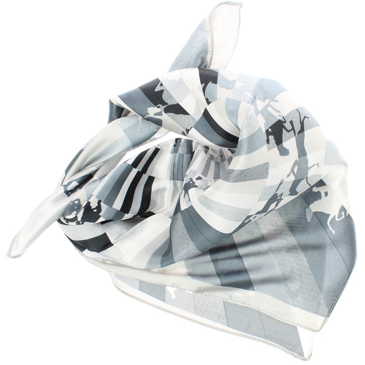 Batic dama, Buticcochet, dimensiune 60x60 cm, 60% poliester 40% matase, imprimeu cu cai, Gri - ES2051