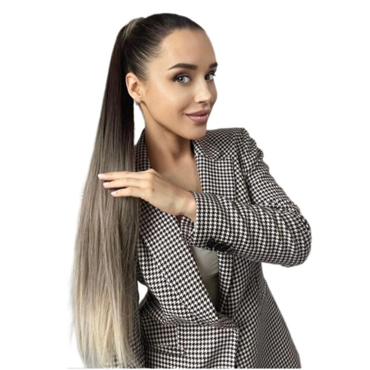 Coada cu Scai, Ombre Saten Inchis/ Blond Deschis, 70 cm, Oskar Shop