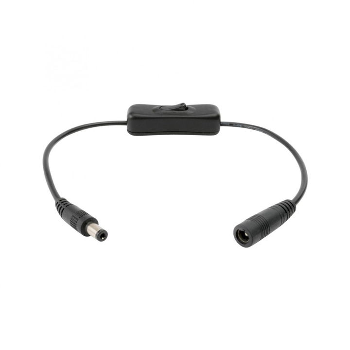 Comutator DC cu mufe, 12V, cablu de 15 cm