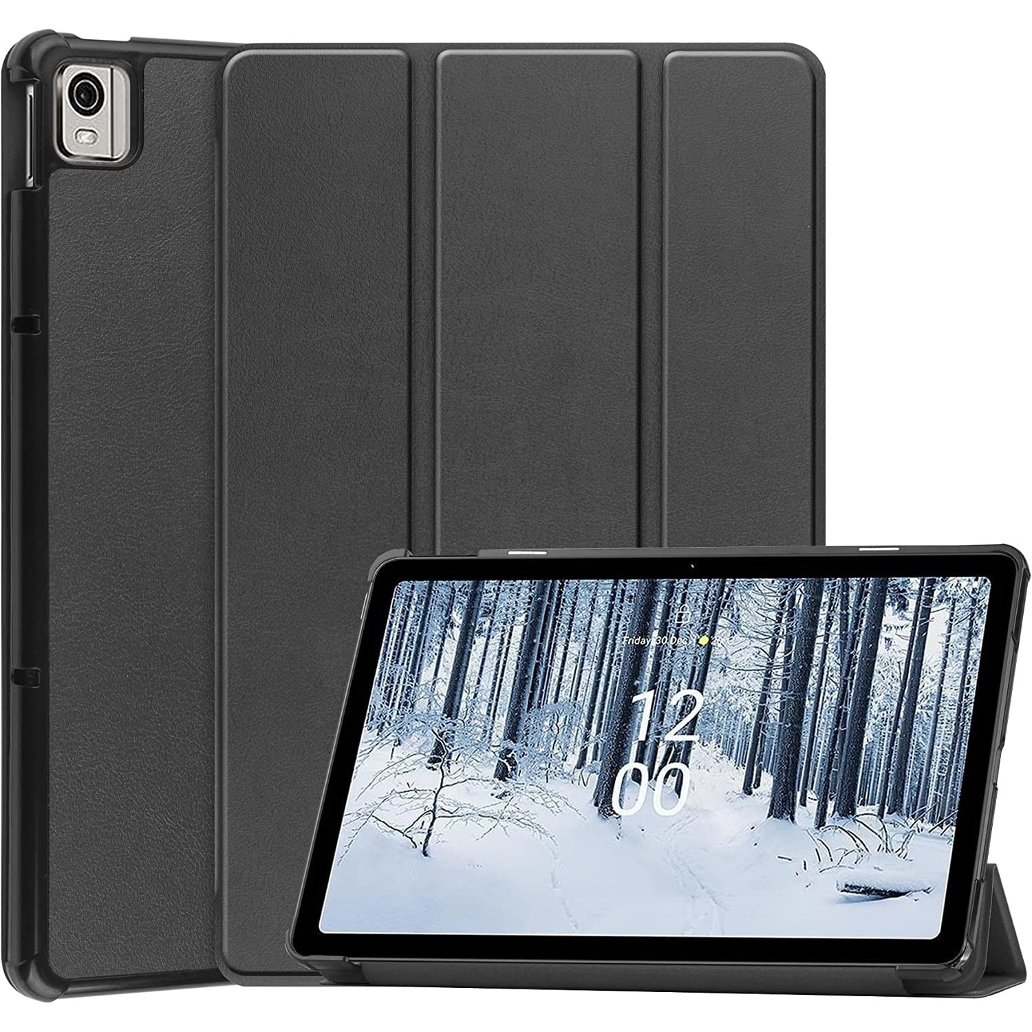 Husa pentru Nokia T21 10.4 inch, Lightweight Slim, trifold functie stand, negru