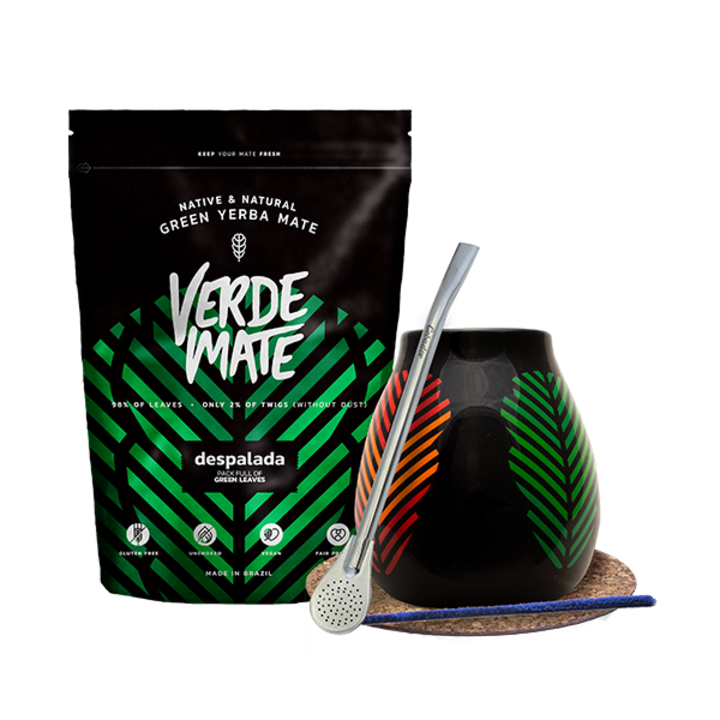 Комплект чай Verde Mate Despalada Yerba Mate, Чаша Samba, 350 мл, Включени аксесоари, Билки, Без дим, 500 гр