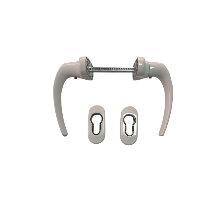 Maner usa cu rozeta, tamplarie aluminiu, alb