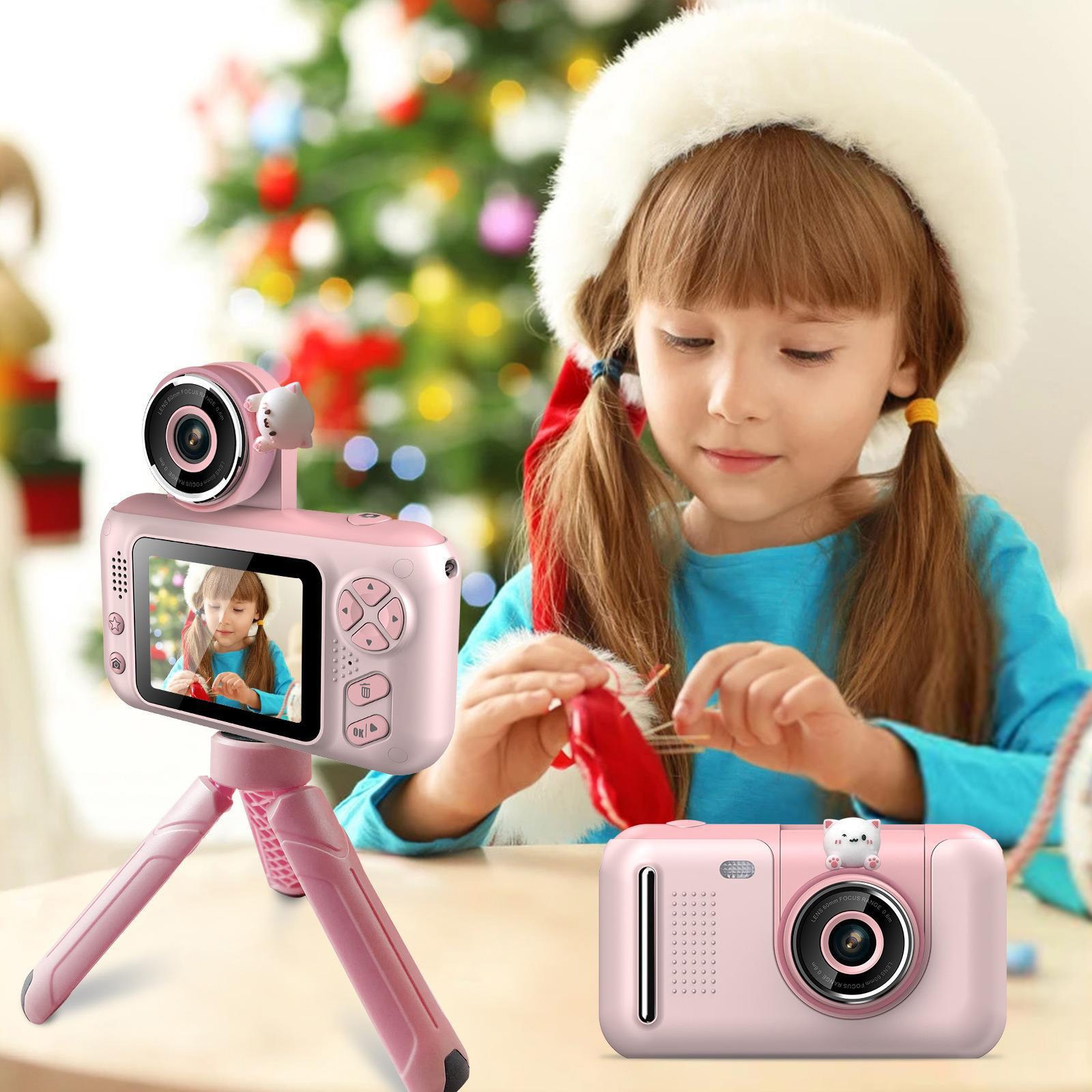 Детски фотоапарат, Oein, 32 GB, 1080p HD, Статив, Розов - eMAG.bg