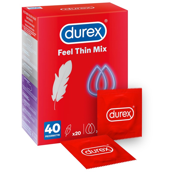 Prezervative Durex Feel Thin Mix, 40 bucati