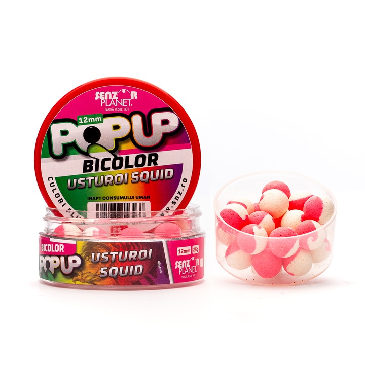Pop-up Bicolor, Senzor Planet, Usturoi & Squid, 12 mm, 25 g