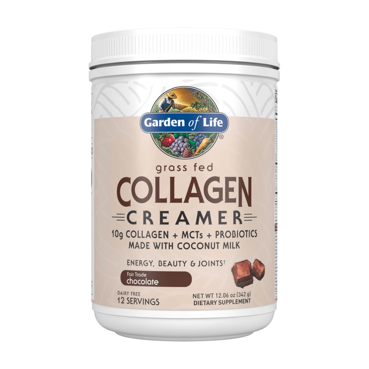 Grass Fed Collagen Creamer, GARDEN OF LIFE, Creamer Chocolate, 342g