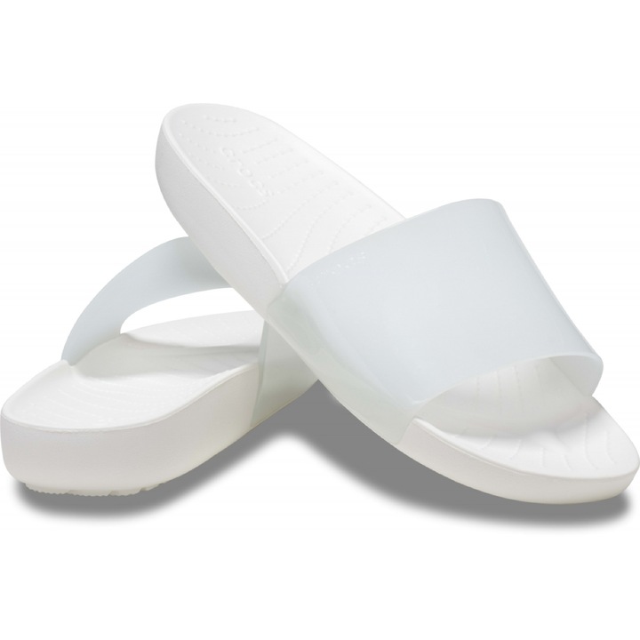 Slapi Femei, Crocs, Splash Glossy Slide, Alb, 41-42 EU