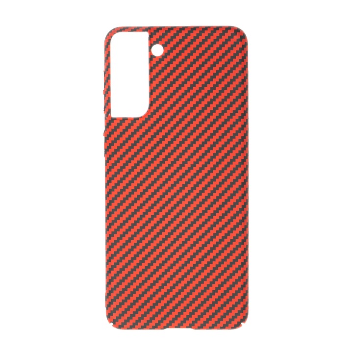 Husa de telefon, LUXO, compatibil cu Samsung Galaxy S21, model Awesome Red, PC Kevlar, rosu