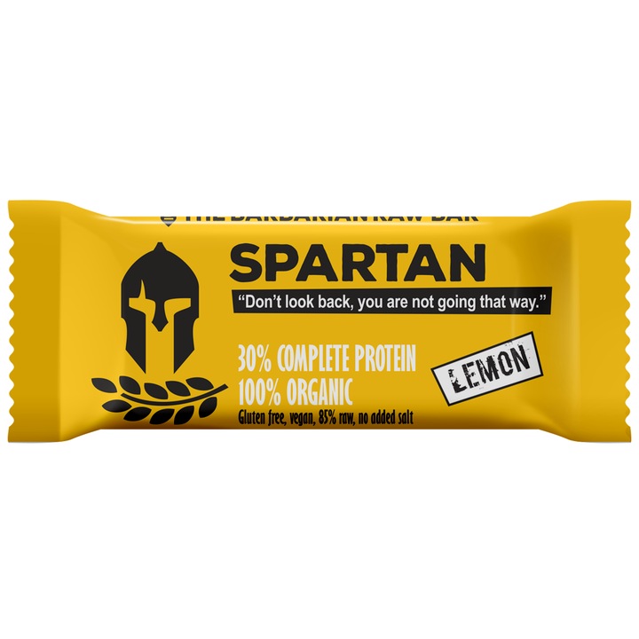 Baton proteic bio cu lamaie Spartan, The Barbarian, fara gluten, 50g