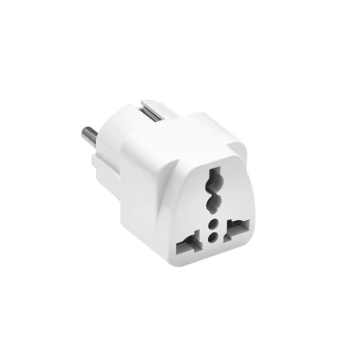 Adaptor Universal, Schuko, pentru Prize cu Tensiuni 110V-250V, Compatibil UK, US, AU, EU, Saiconcept®